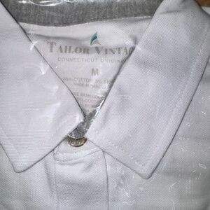 Tailor Vintage Men’s White Button Down Dress Shirt | Medium | Stretch | NWT